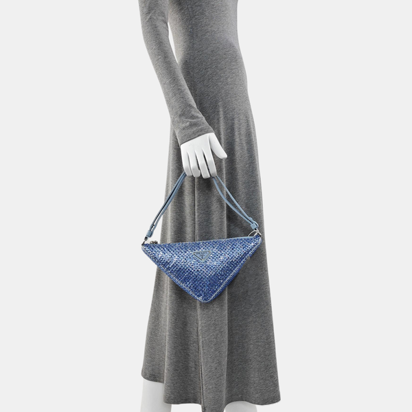 Crystal Top Handle Bag Blue