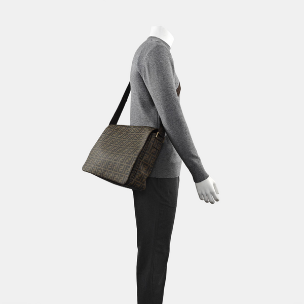 Monogram Coated Canvas Crossbody Bag Brown