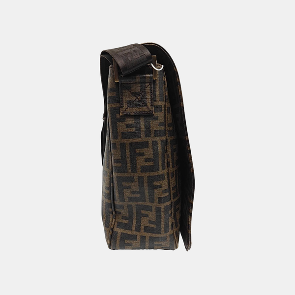 Monogram Coated Canvas Crossbody Bag Brown