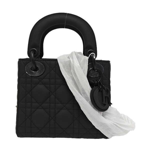 Lady Dior Mini Cannage Calfskin Black