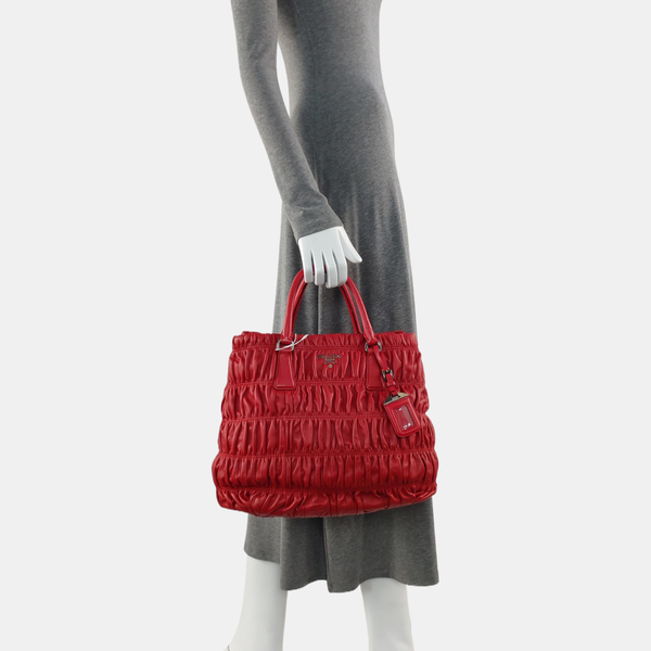 Gaufre Quilted Lambskin Red