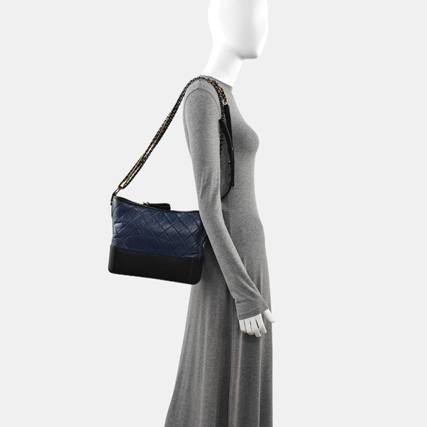GABRIELLE Medium Quilted Calfskin Blue