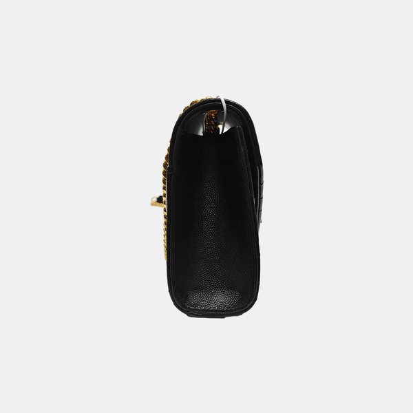 ENVELOPE Small Chevron Calfskin Black