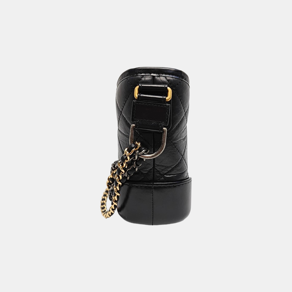 GABRIELLE Small Quilted Vintage Calf Black