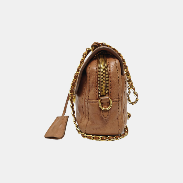 Calfskin Shoulder Bag Brown