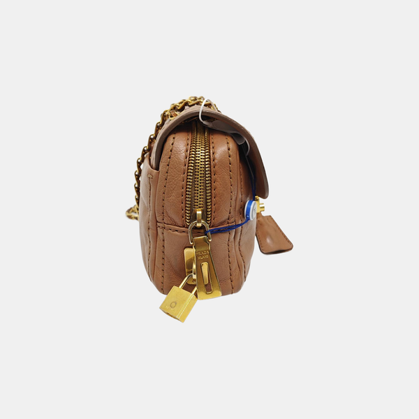 Calfskin Shoulder Bag Brown