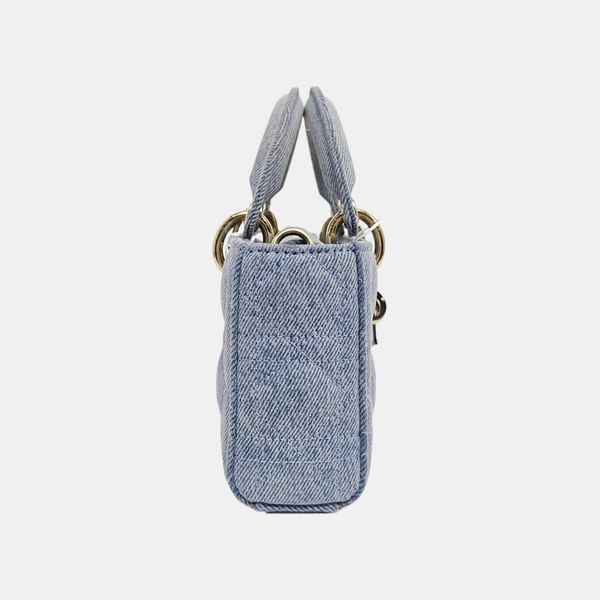 Lady D-Joy Small Cannage Denim Blue
