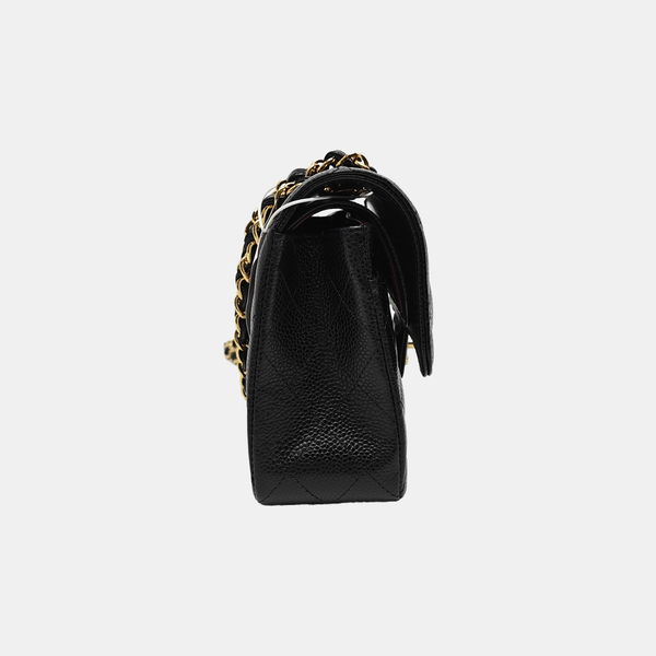 CLASSIC FLAP Small Quilted Grained Calfskin Black