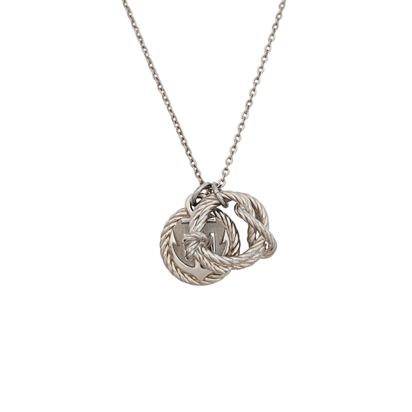 Authenticated pre-owned Cordage Silver-tone Metal Palladium-Plated Necklace - Necklace at Looply