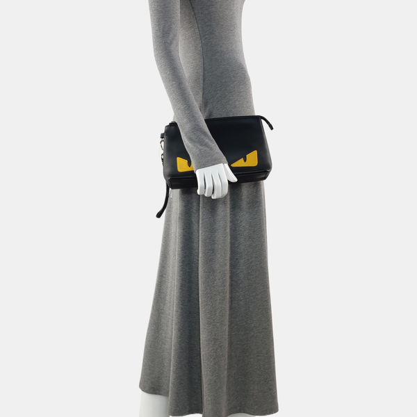 Calfskin Top Handle Bag Medium Black
