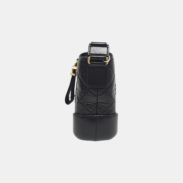 GABRIELLE Small Quilted Vintage Calf Black