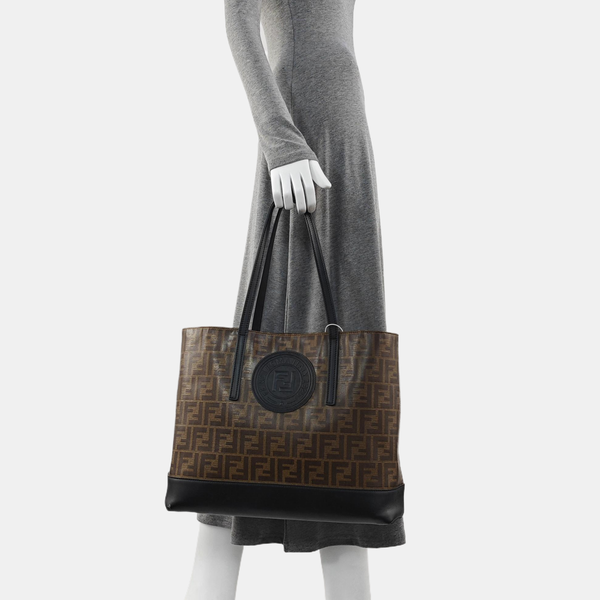 Coated Canvas Tote Bag Brown