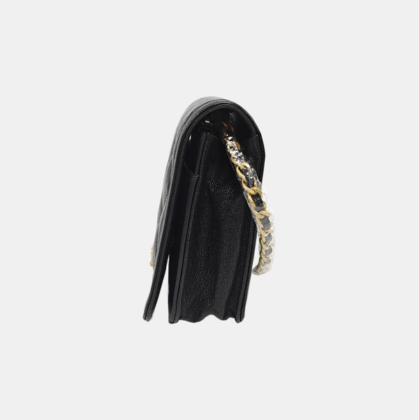 BOY CHANEL Mini Quilted Grained Calfskin Black