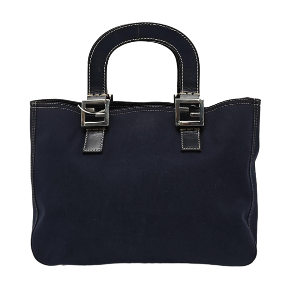 Quilted Canvas Tote Bag Blue