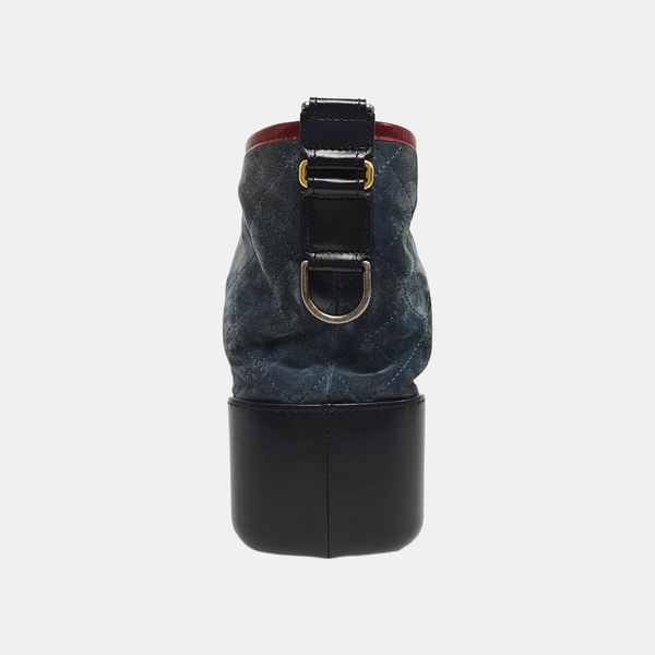 GABRIELLE Medium Quilted Suede Blue