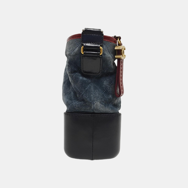 GABRIELLE Medium Quilted Suede Blue