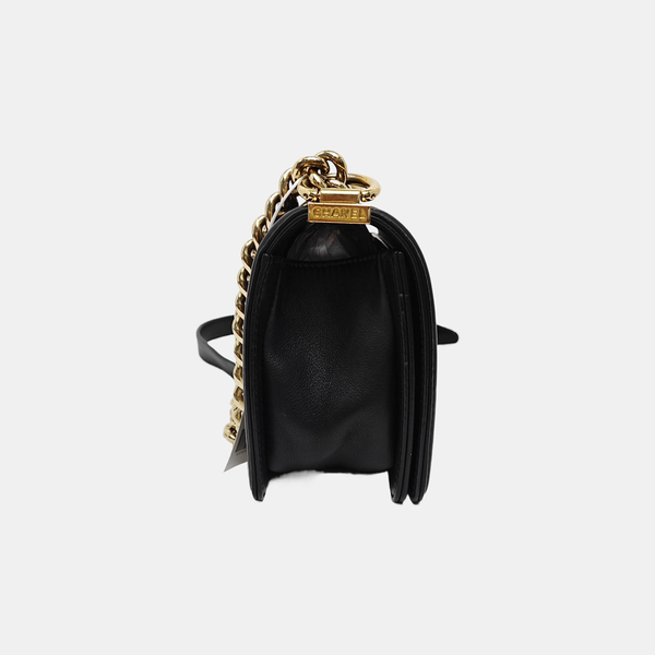 BOY CHANEL Small Quilted Calfskin Black