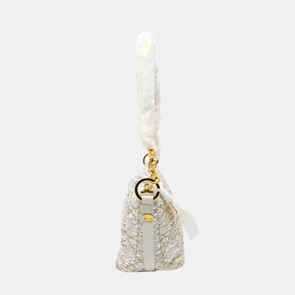 Diorstar Hobo Cannage Fabric White