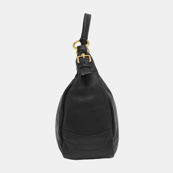Calfskin Top Handle Bag Black