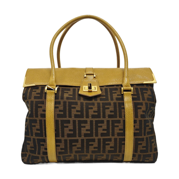 Canvas Top Handle Bag Brown