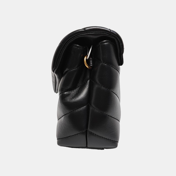 LOULOU Extra Small Chevron Calfskin Black