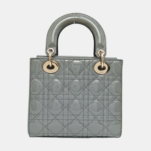 Lady Dior Small Cannage Patent Leather Green