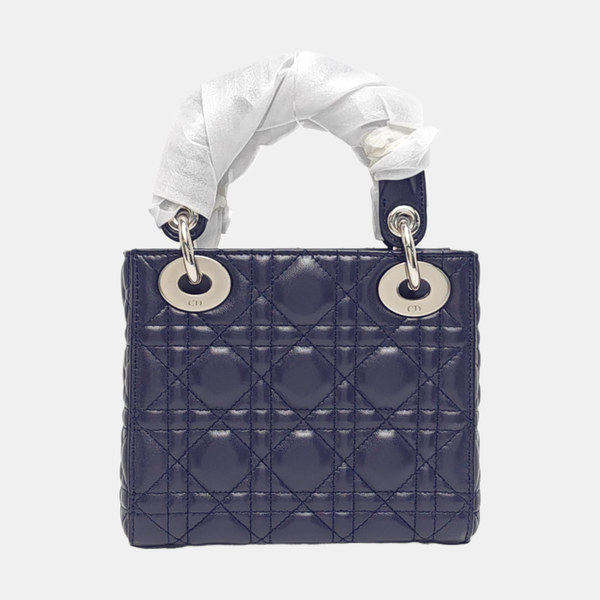 Lady Dior Mini Cannage Lambskin Blue