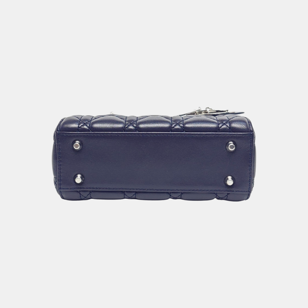 Lady Dior Mini Cannage Lambskin Blue