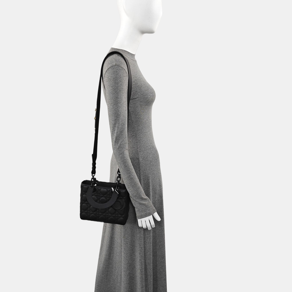 Lady Dior Small Cannage Calfskin Black