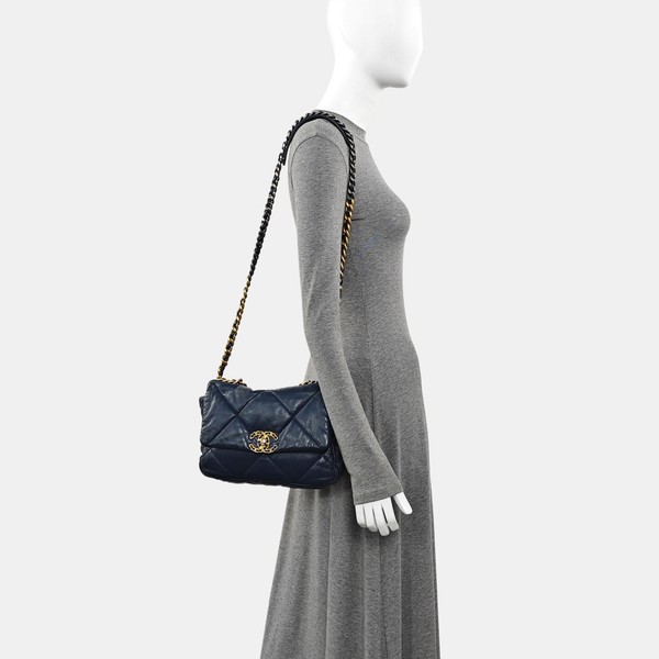CHANEL 19 Small Quilted Lambskin Blue