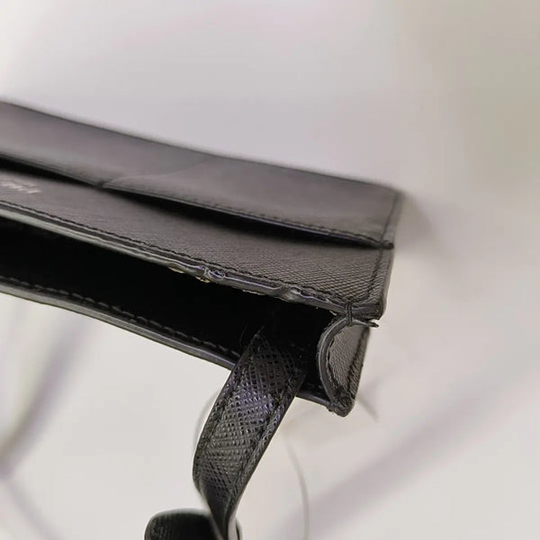 Saffiano Calfskin Shoulder Bag Black