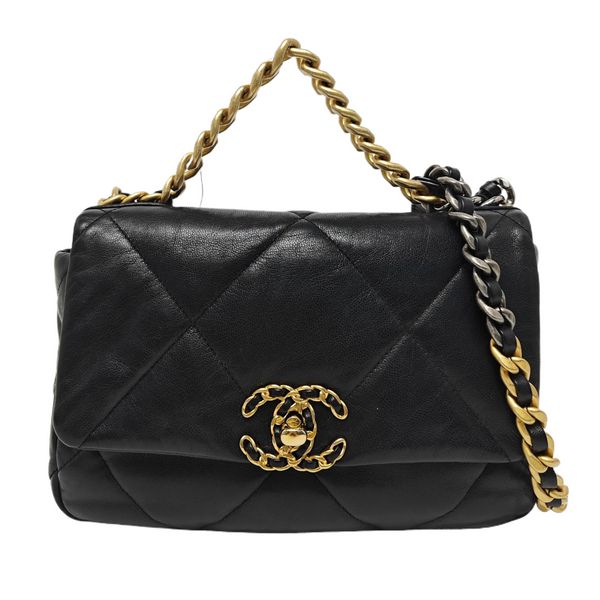 CHANEL 19 Small Quilted Lambskin Black