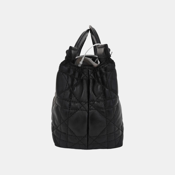 Jolie Top Handle Mini Cannage Lambskin Black