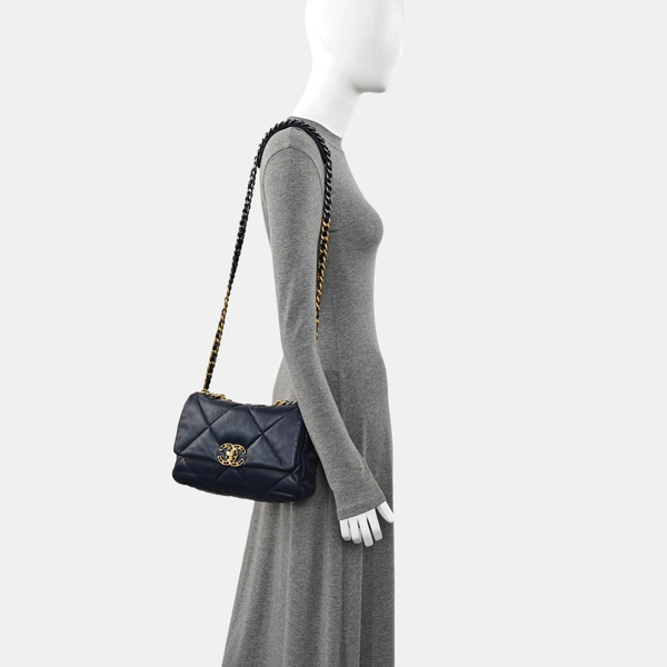 CHANEL 19 Small Quilted Lambskin Blue