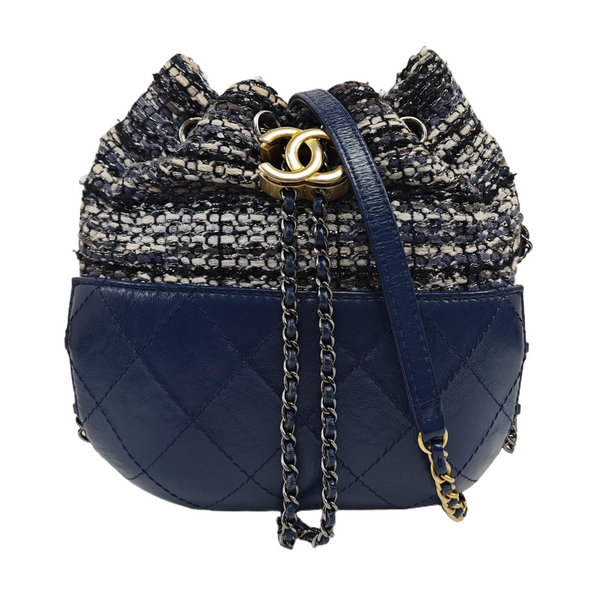 GABRIELLE Small Quilted Wool Blue