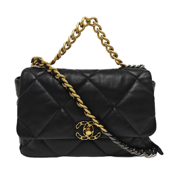 CHANEL 19 Large Quilted Lambskin Black