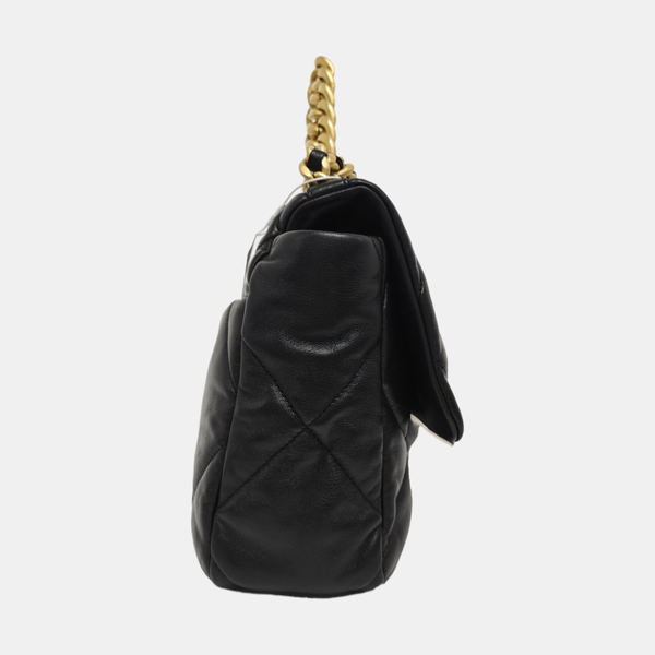CHANEL 19 Large Quilted Lambskin Black