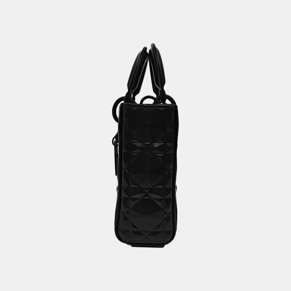 Lady D-Joy Medium Cannage Calfskin Black