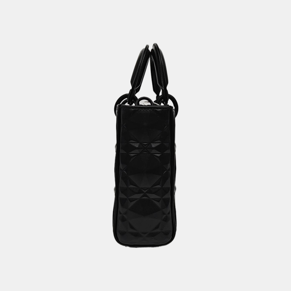 Lady D-Joy Medium Cannage Calfskin Black