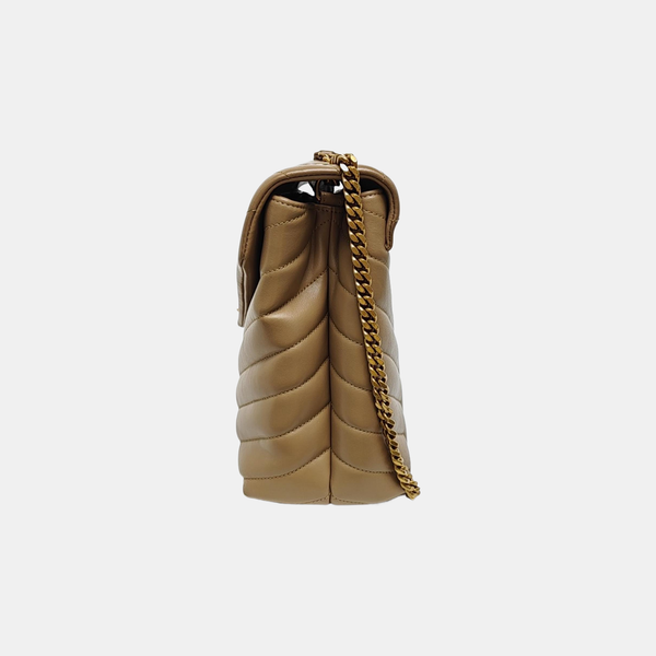 LOULOU Medium Quilted Calfskin Beige