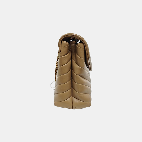 LOULOU Medium Quilted Calfskin Beige