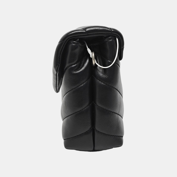 LOULOU Extra Small Chevron Calfskin Black