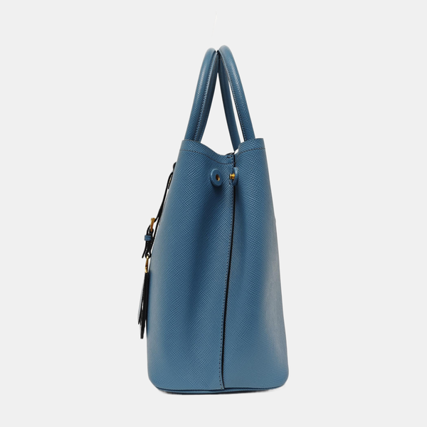 Double Medium Saffiano Calfskin Blue