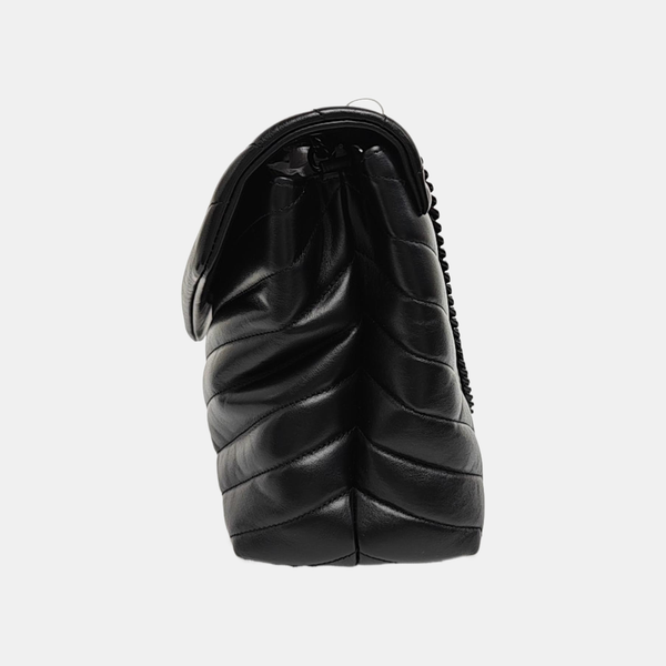 LOULOU Medium Chevron Calfskin Black