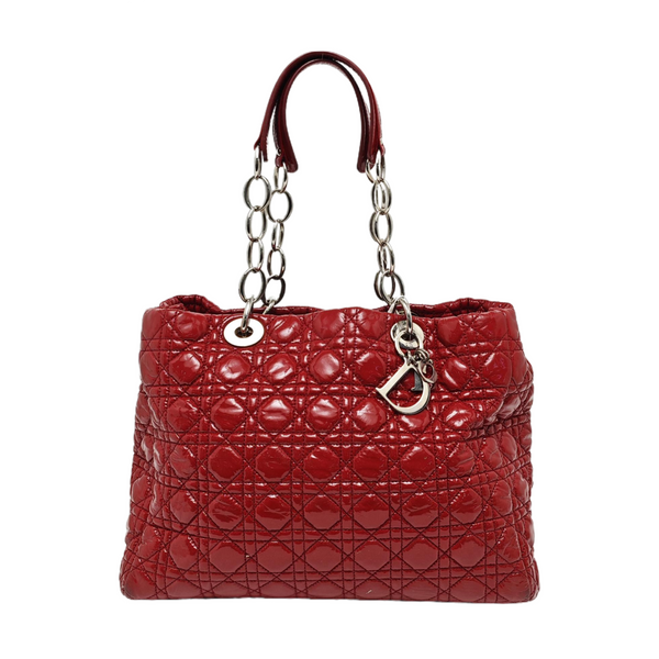 Dior Soft Large Cannage Patent Leather Red