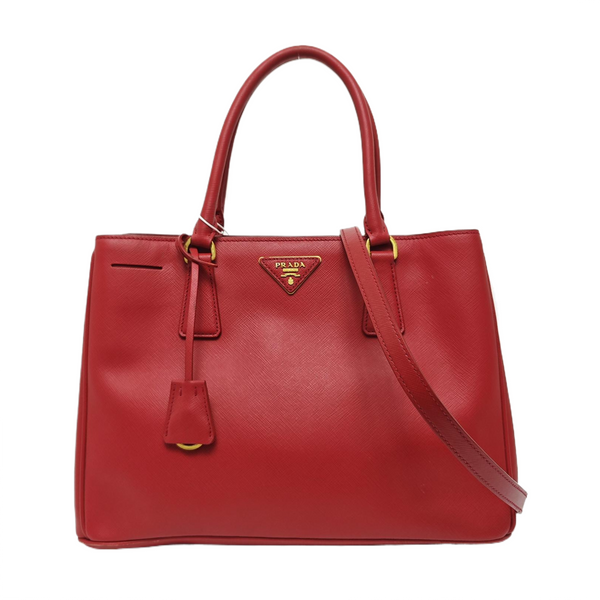 Galleria Extra Large Saffiano Calfskin Red