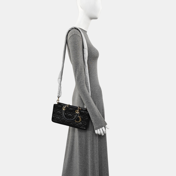 Lady D-Joy Medium Cannage Lambskin Black