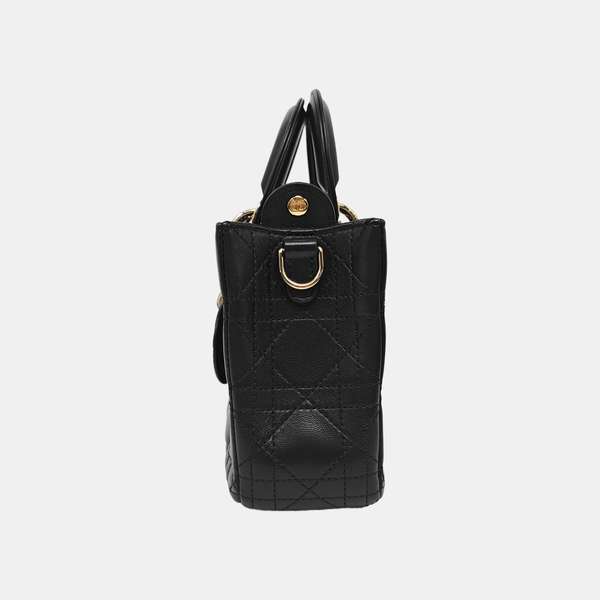 Lady D-Joy Medium Cannage Lambskin Black