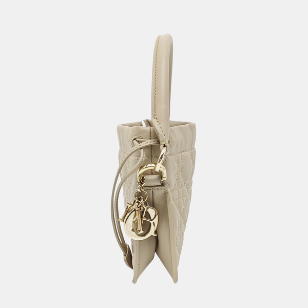 Lady Dior Milly Mini Cannage Lambskin Beige