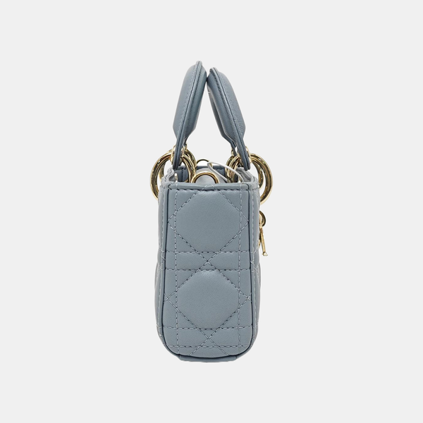 Lady D-Joy Super Mini Cannage Lambskin Blue